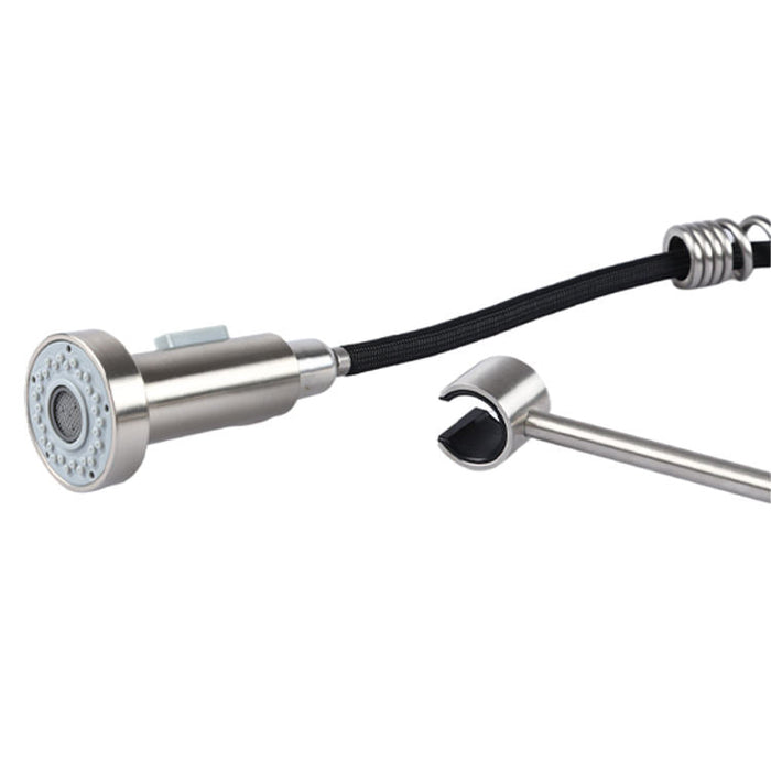 Nickel Modern Multifunction Flexible Sink Faucet Pull Out Spring Kitchen Faucet
