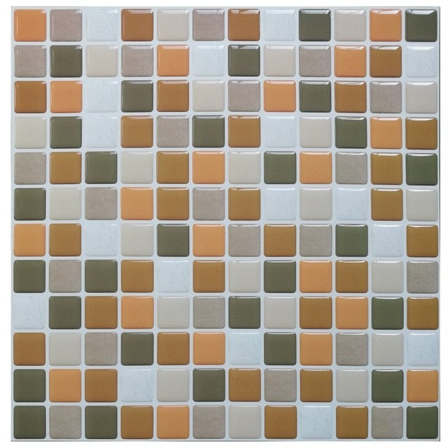 Mosaic Wall Tile Peel and Stick Self adhesive Backsplash DIY Kitchen Bathroom Home Wall Sticker Vinyl 3D