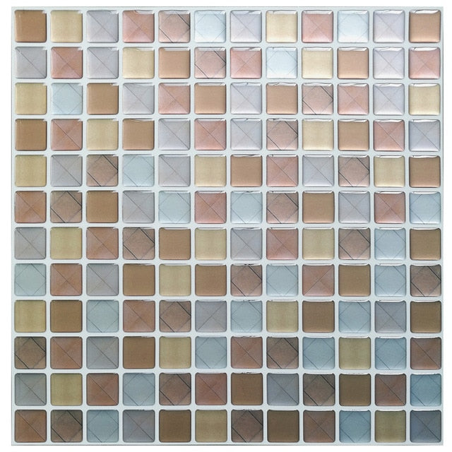Mosaic Wall Tile Peel and Stick Self adhesive Backsplash DIY Kitchen Bathroom Home Wall Sticker Vinyl 3D