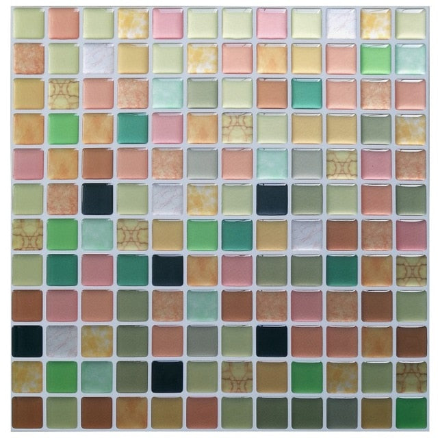 Mosaic Wall Tile Peel and Stick Self adhesive Backsplash DIY Kitchen Bathroom Home Wall Sticker Vinyl 3D
