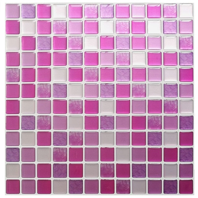 Mosaic Wall Tile Peel and Stick Self adhesive Backsplash DIY Kitchen Bathroom Home Wall Sticker Vinyl 3D