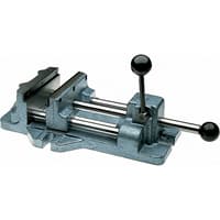Cam Action Drill Press Vises, 6" Jaw Width, Clamp Mount Base