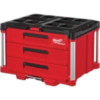 Packout™ 3-Drawer Tool Box, 16-1/3" x 14-1/3" x 22-1/5", Black/Red