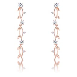 1.1Ct Vine Design Rose Gold Plated Earrings