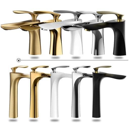 European-Style Black Basin Vanity Mixer — Hot & Cold
