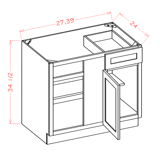 White Shaker Blind Base Corner (BBC36/BBC42)