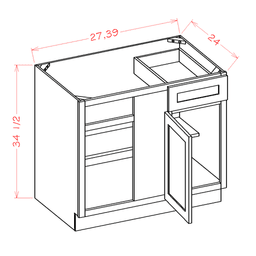 White Shaker Blind Base Corner (BBC36/BBC42)