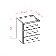 White Shaker Wall Three-Drawer Cabinet