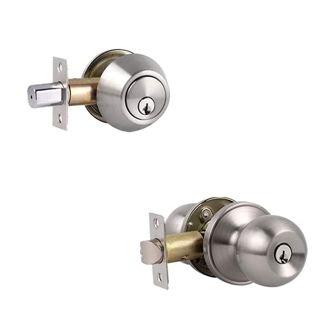 ENTRY COMBO LOCK SET SATIN NICKEL