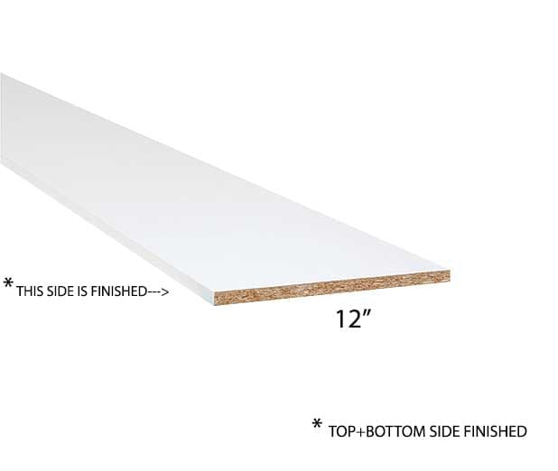 WHITE MELAMINE SHELF 5/8''*12''*97''
