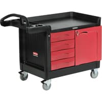 Trademaster™ Mobile Cabinets & Work Centres, 4 Drawers, 49" L x 26-1/4" W x 38" H, Black