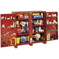 Jobsite Shelf Cabinet, Steel, 58.7 Cubic Feet, Red