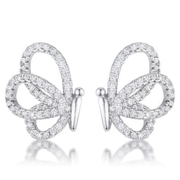 .45 Ct CZ Butterfly Stud Earrings