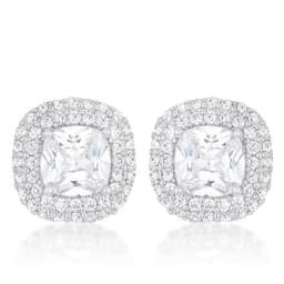 Cushion Pave Stud Earrings