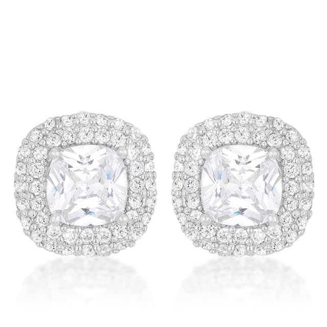 Cushion Pave Stud Earrings