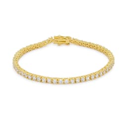 Goldtone Finish Victorian Cubic Zirconia Tennis 8 Inch Bracelet