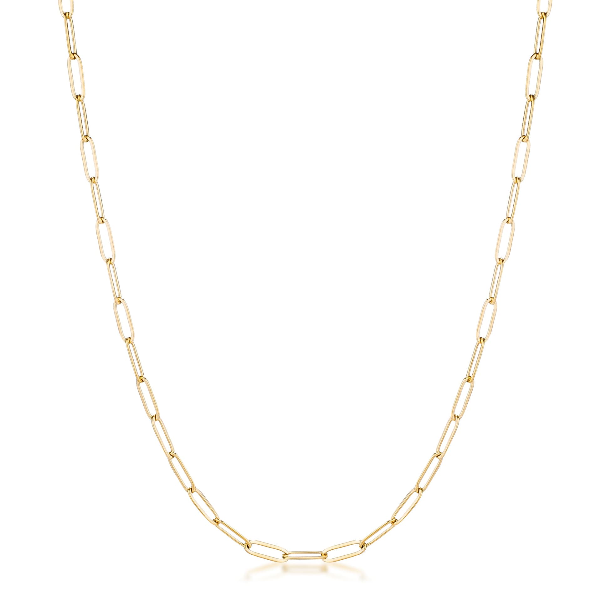 16" Gold Plated Linked Petite Paperclip Chain Necklace