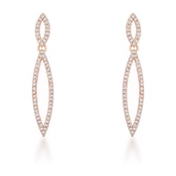 Sara 1.2ct CZ Rose Gold Delicate Double Teardrop Drop Earrings