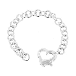 Rhodium Plated Heart Bracelet