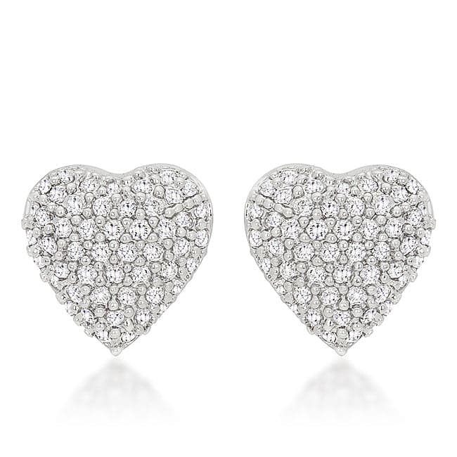 Special Pave Heart Earrings