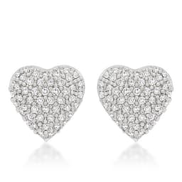 Special Pave Heart Earrings