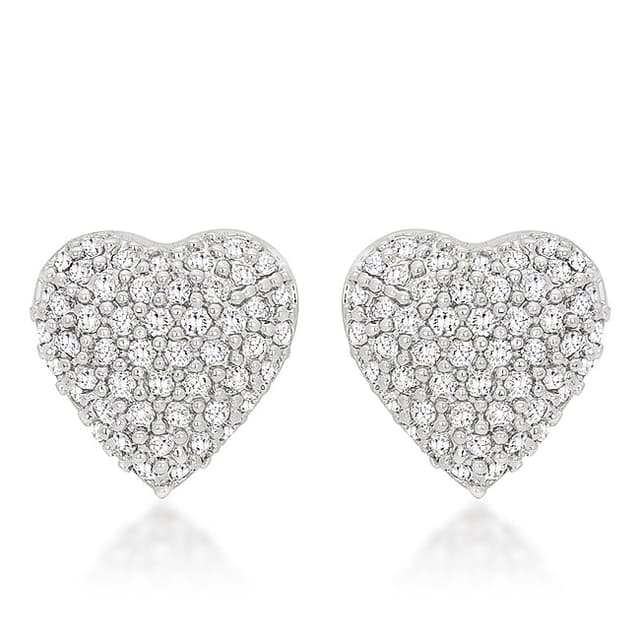 Special Pave Heart Earrings