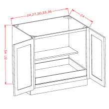 Dark Wood Shaker Full-Height Double-Door Rollout