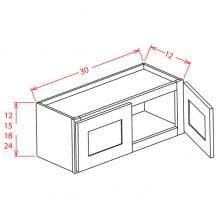 Dark Wood Shaker 30" Bridge Wall Cabinet