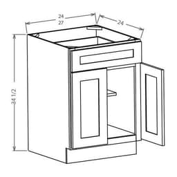 White Shaker Double-Door Single-Drawer Base (B24/B27)