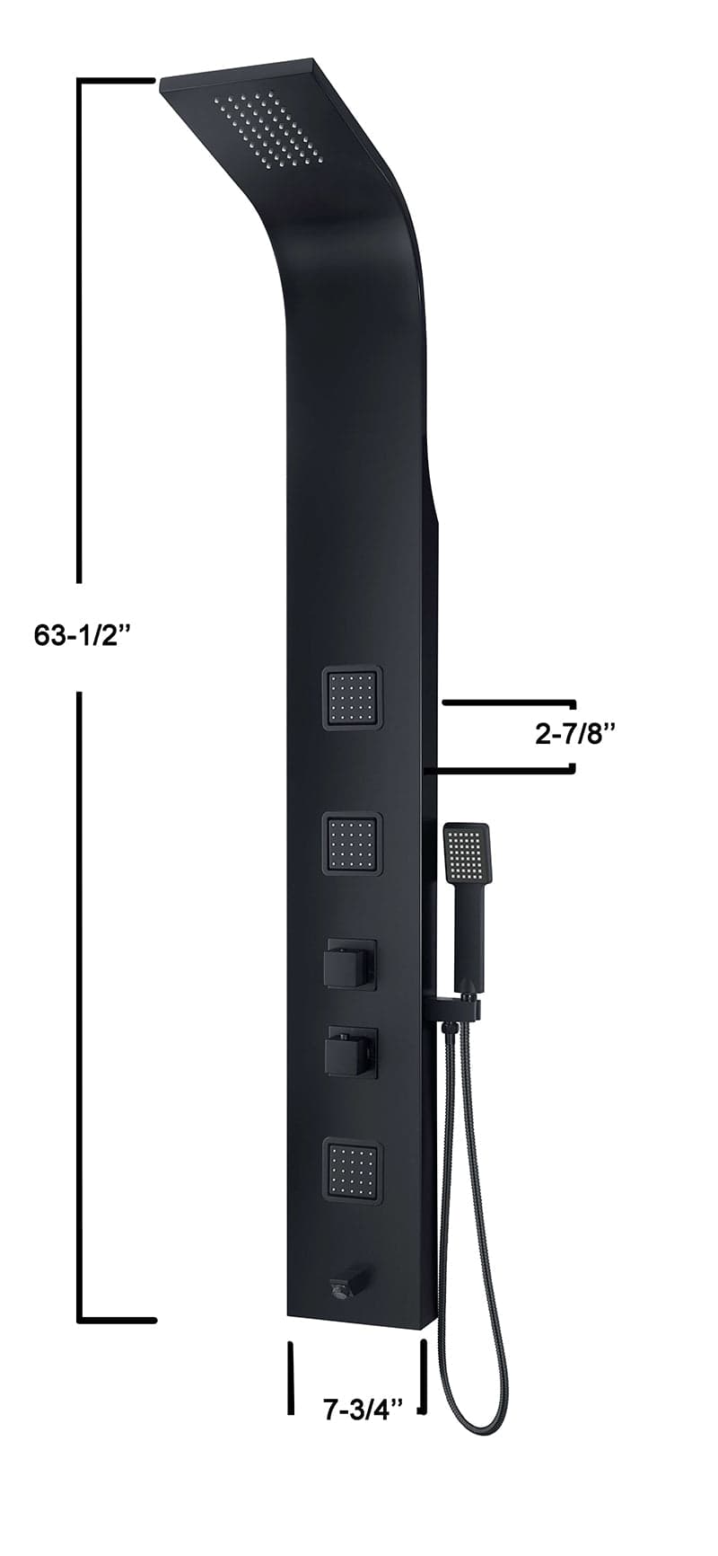 #22928 ST8727 SATIN BLACK SHOWER PANEL (CURVED)