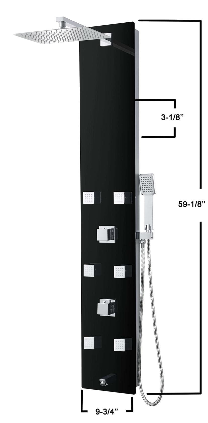 #22931 ST861098 BLACK MIRRORED SHOWER PANEL (SQUARE)