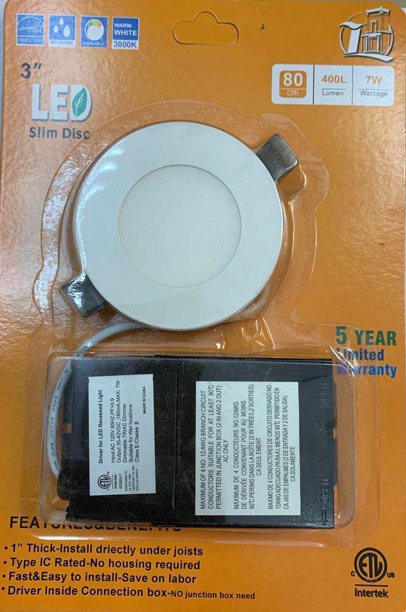 3'' LED POT LIGHT 3000K WITH JUNCTION BOX