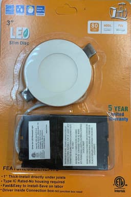 3'' LED POT LIGHT 3000K WITH JUNCTION BOX