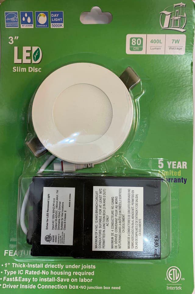 3'' LED POT LIGHT 6000K WITH JUNCTION BOX