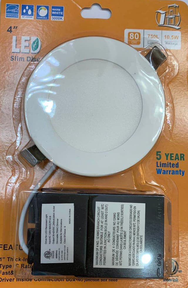 4'' LED POT LIGHT 3000K WITH JUNCTION BOX