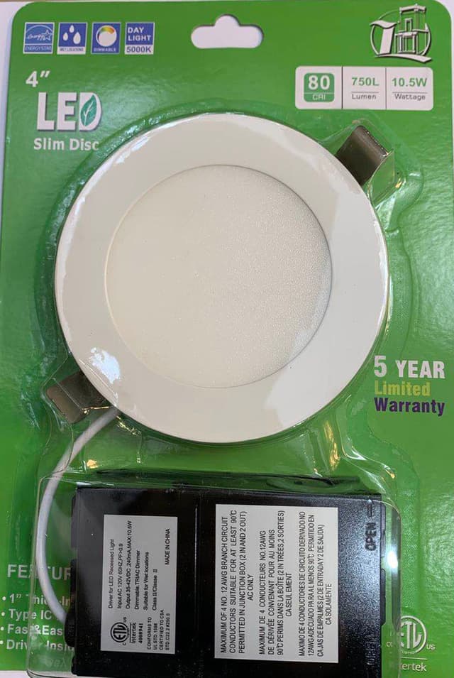 4'' LED POT LIGHT 5000K WITH JUNCTION BOX