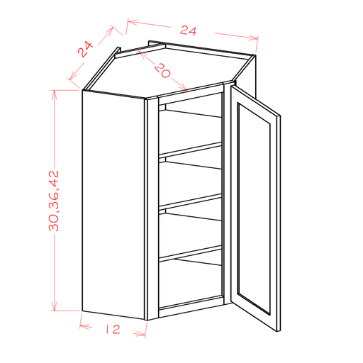 White Shaker - Diagonal Corner Wall Cabinets