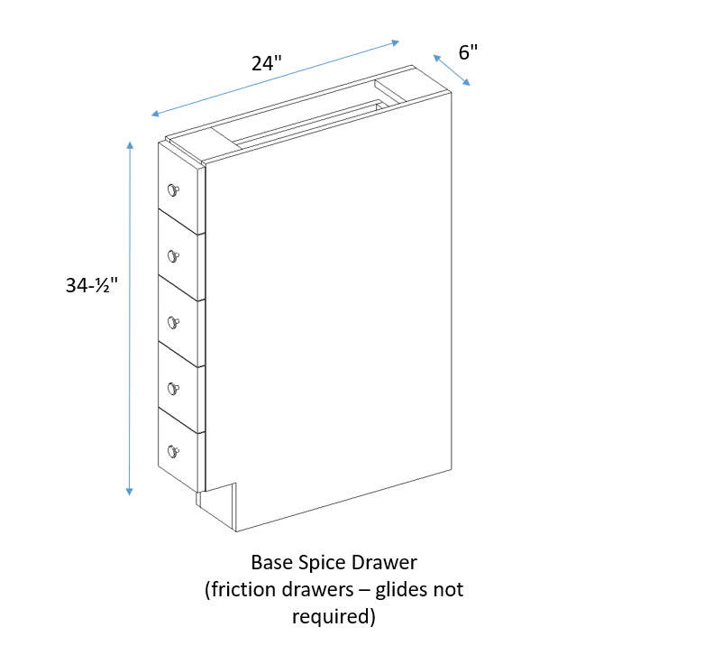 White Shaker - Base Spice Drawer- BSDC6