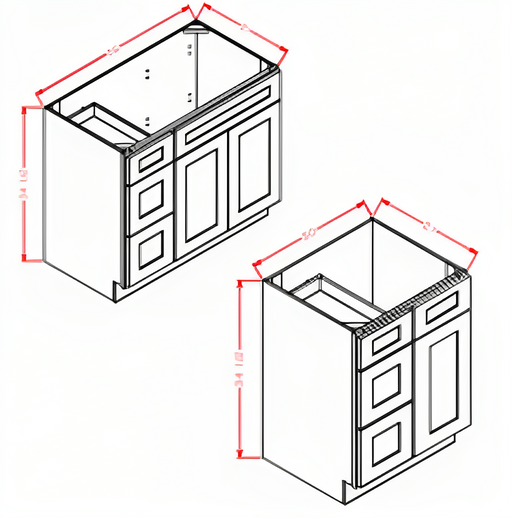 White Shaker Vanity Combo Bases with Left Side Drawers: Stylish and Functional Bathroom Storage Solutions