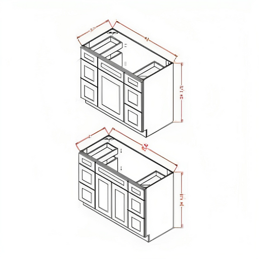 White Shaker Vanity Double Drawer Base Cabinets: Timeless Elegance and Abundant Storage for Your Bathroom