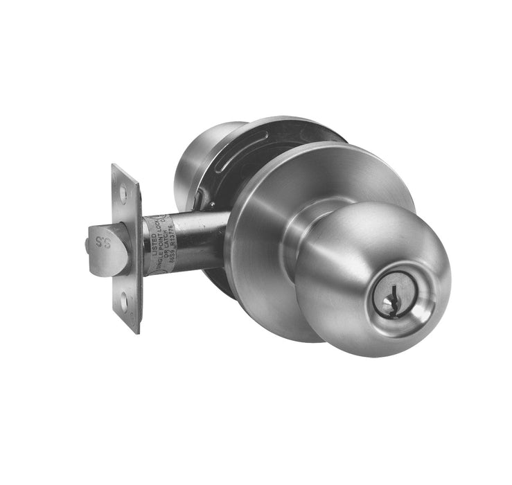 STAINLESS STEEL COMMERCIAL BALL KNOB - KEYED ENTRY OFFICE