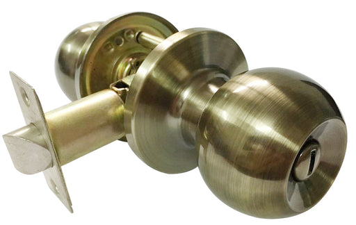 PRIVACY LOCK (BALL KNOB) ANTIQUE BRASS