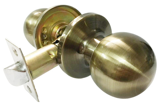 PASSAGE LOCK (BALL KNOB) ANTIQUE BRASS