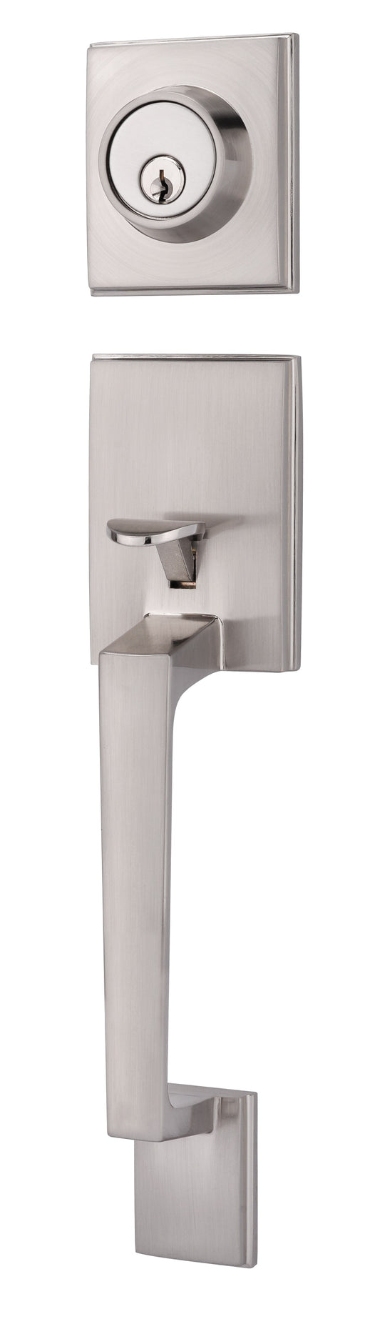 #8584-SATIN NICKEL SQUARE HANDLESET