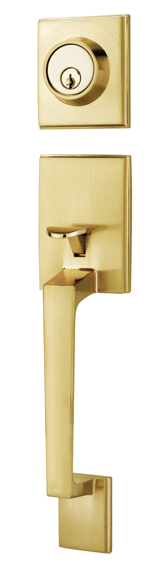 #8585-POLISHED BRASS SQUARE HANDLESET