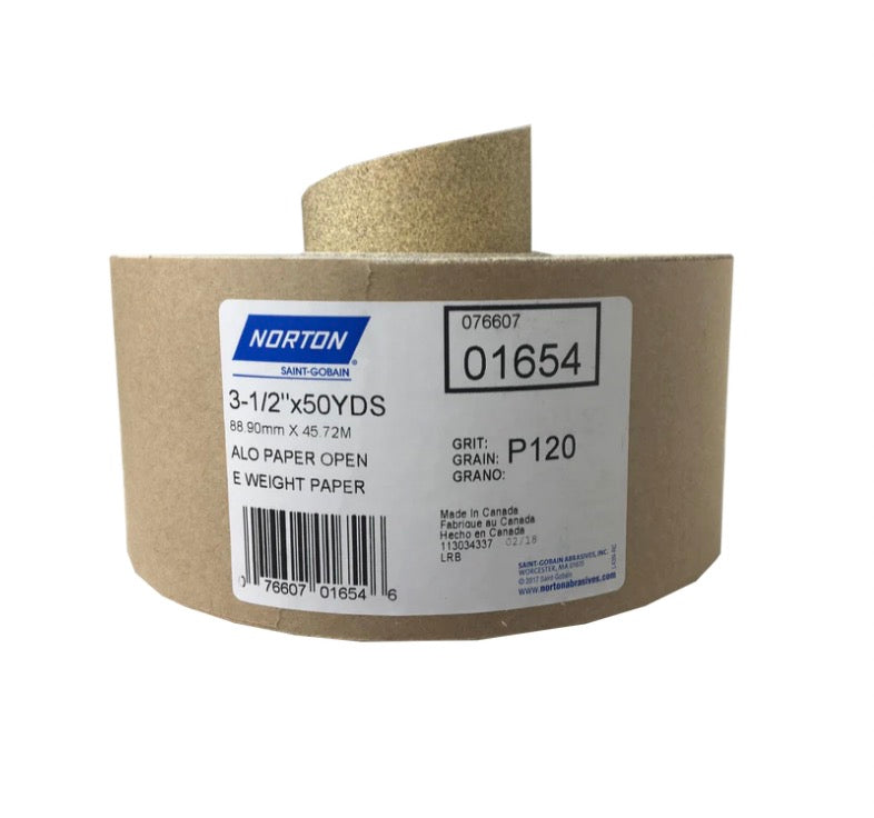120G 3-1/2"X50 YRDS SANDPAPER ROLL
