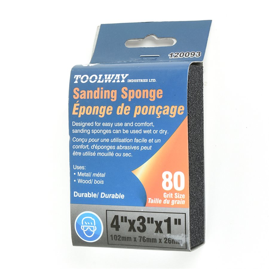 SANDING SPONGE 4''*3''*1'' 80 GRIT