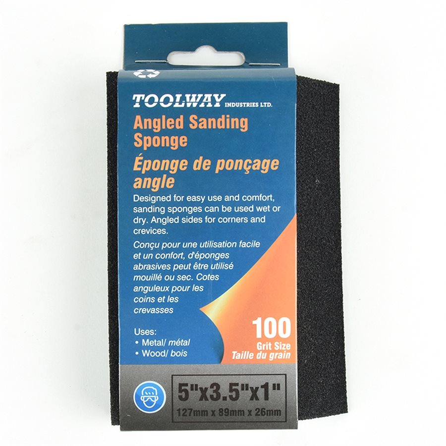 ANGLED SANDING SPONGE 5''*3.5''*1'' 100 GRIT