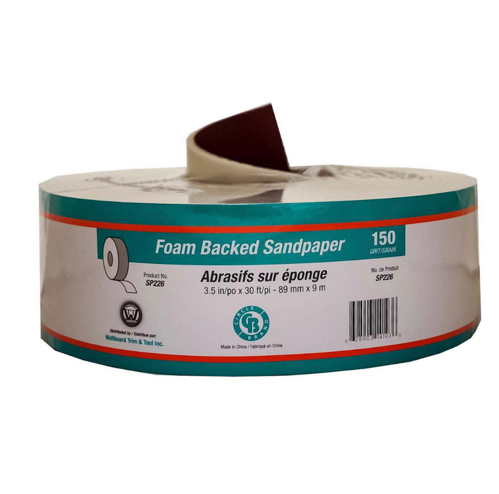 150G 3-1/2"X30 FT FOAM BACKED SANDPAPER