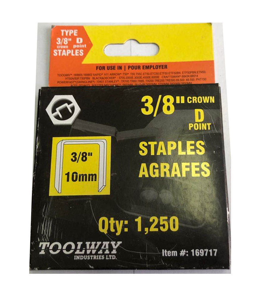 T-50 3/8'' CROWN D POINT STAPLES
